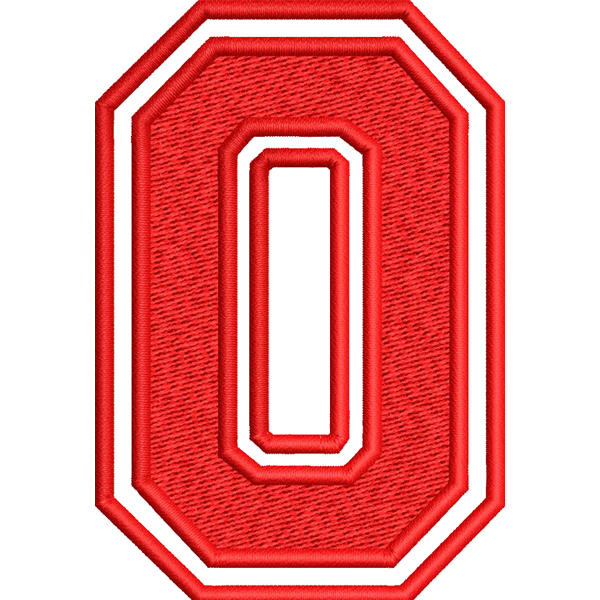 Number Zero Embroidery Design