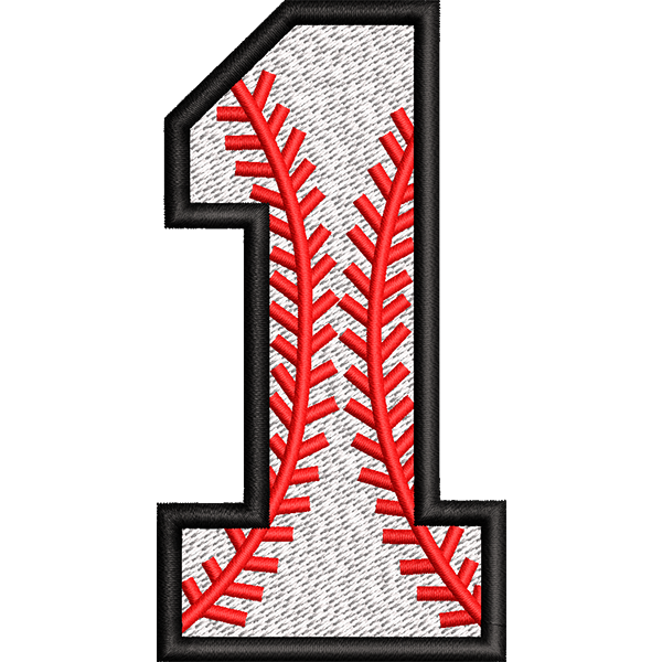 One Number Embroidery Design