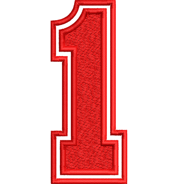 Number One Embroidery Design