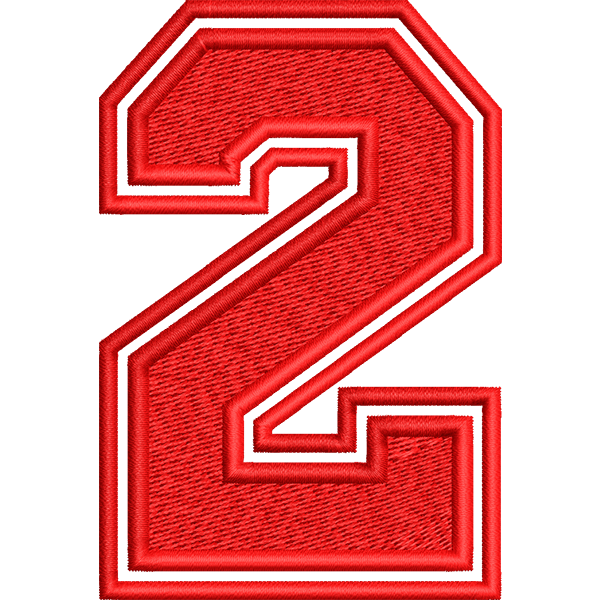 Number Two Embroidery Design