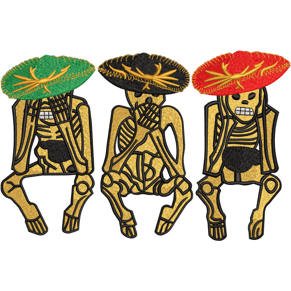 skeleton embroidery design