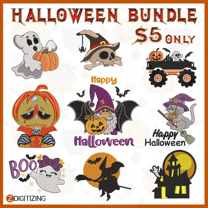 Halloween Embroidery Design Bundle