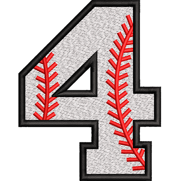Four Number Embroidery Design