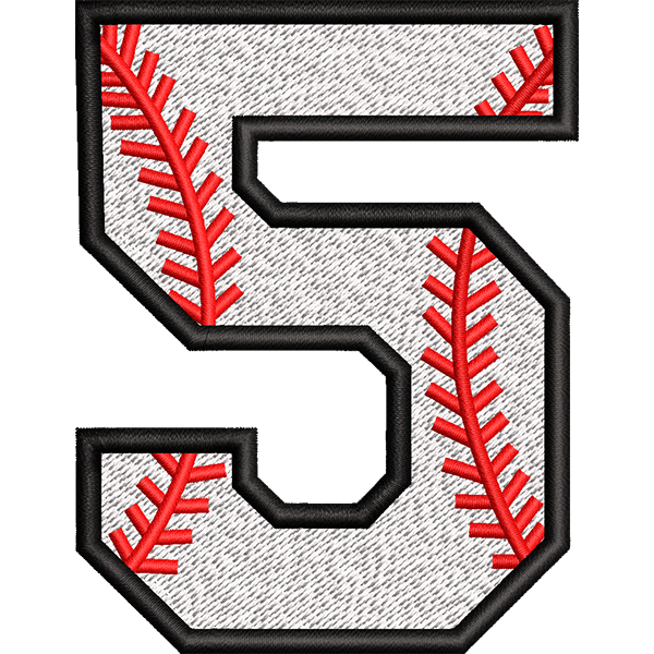 Five Number Embroidery Design