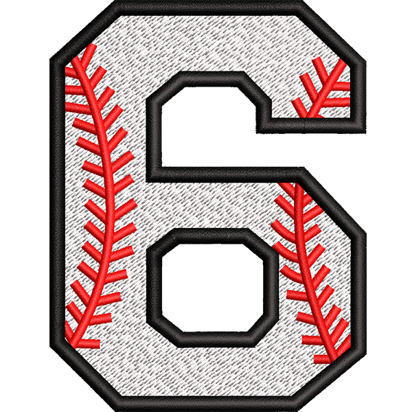 Six Number Embroidery Design