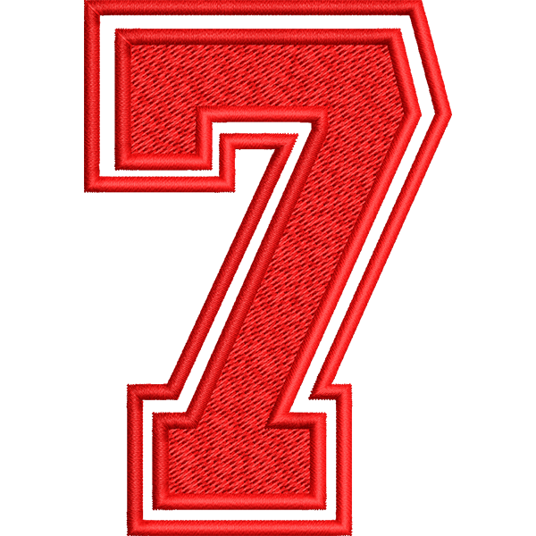 Number Seven Embroidery Design