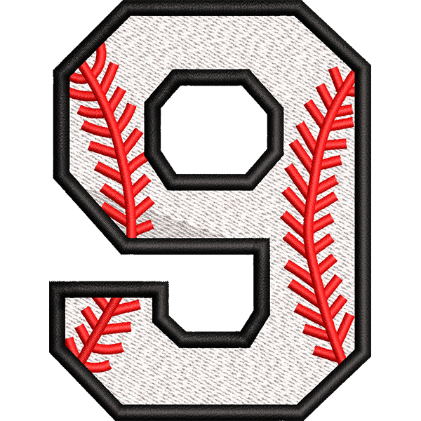 Nine Number Embroidery Design