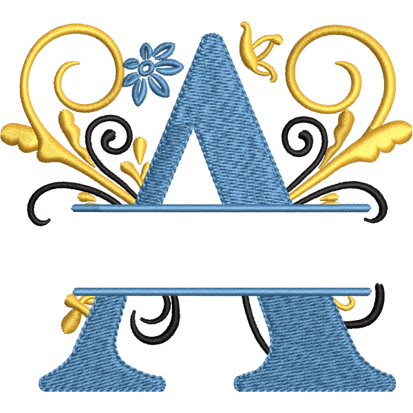 Floral Alphabet A Design