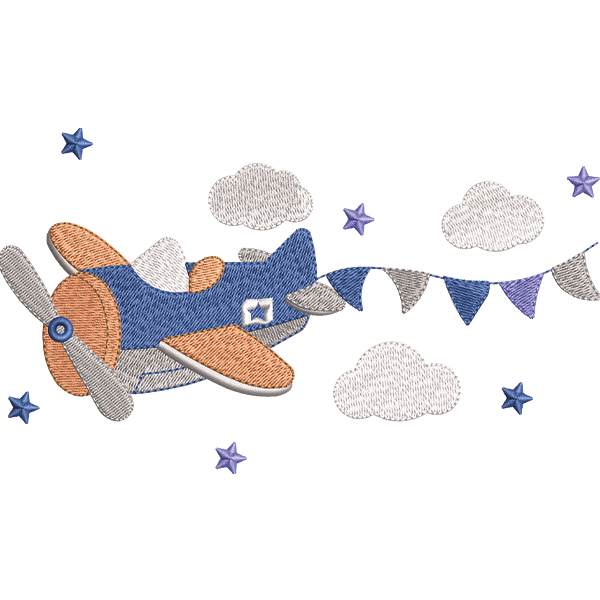 airplane embroidery design