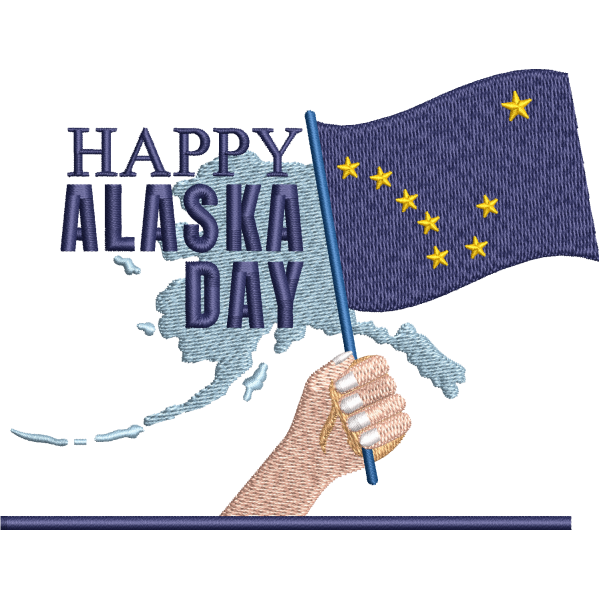 Alaska Day Embroidery Design
