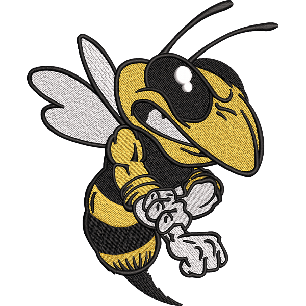 angry bee embroidery design