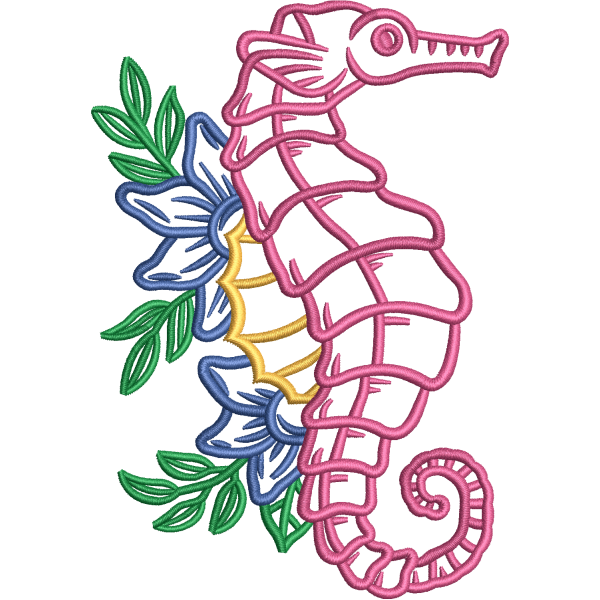 Floral Seahorse Design