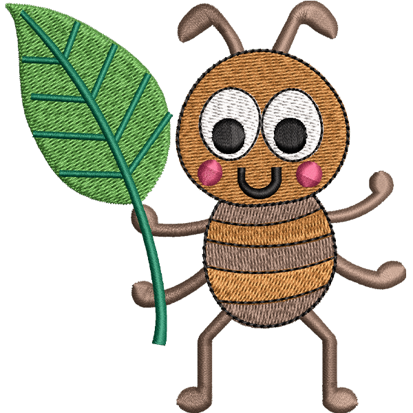 Ant With Leaf Design