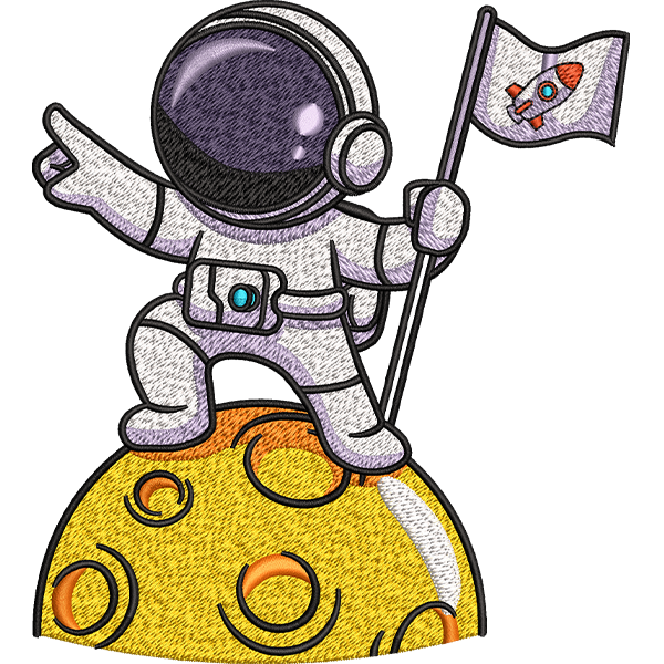 Astronaut With Flag Design