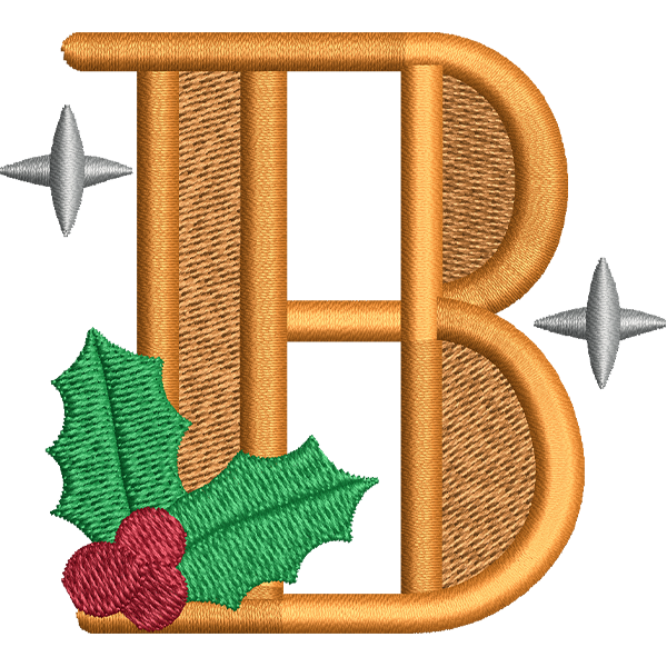 B Letter Embroidery Design