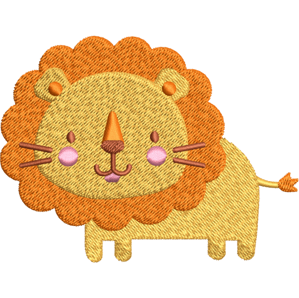 Cartoon Lion Embroidery Design