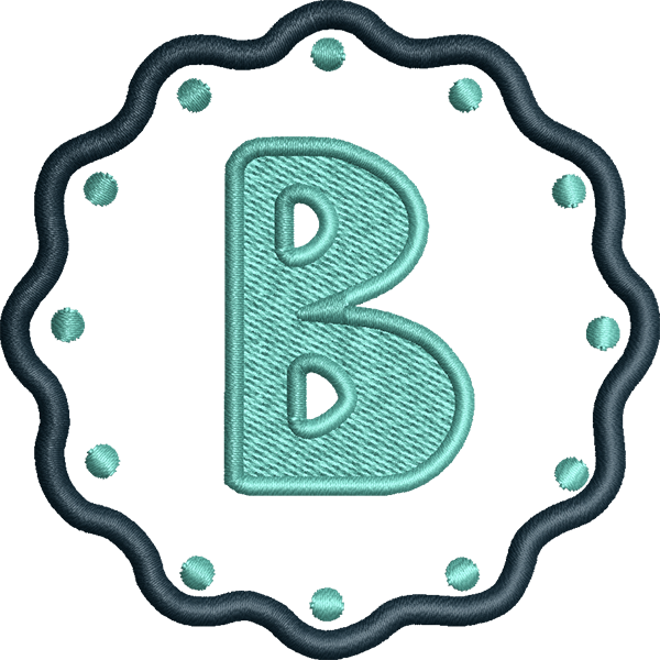 B Letter Embroidery Design
