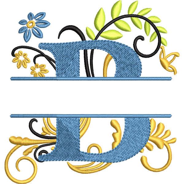 Floral Alphabet B Design