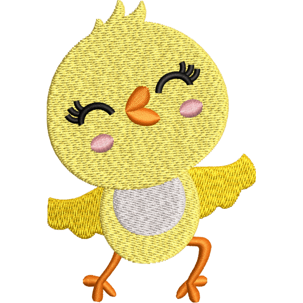Dancing Chick Embroidery Design