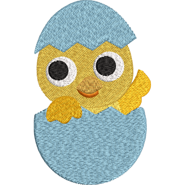 Chick In Egg Embroidery Design