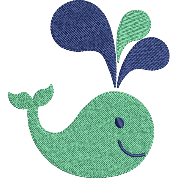 Happy Fish Embroidery Design