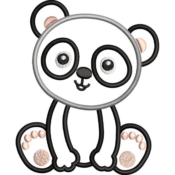 Baby Boy Panda Embroidery Design