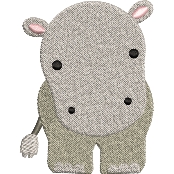 Gray Pig Embroidery Design