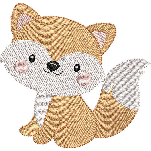 Baby Fox Embroidery Design