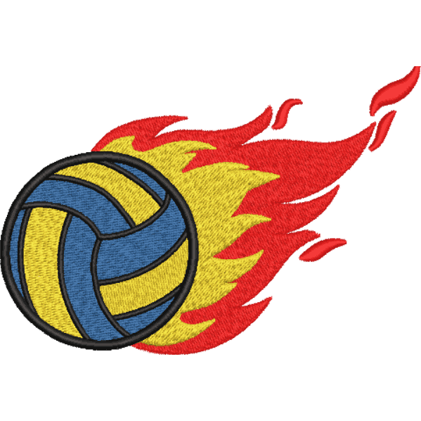 Fire Ball Embroidery Design
