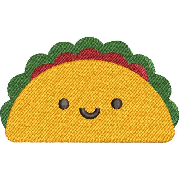 Burger Face Embroidery Design