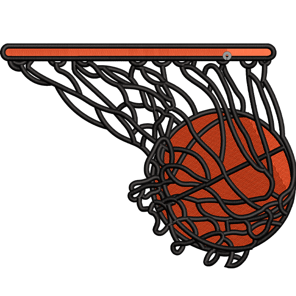 red basketball embroidery design