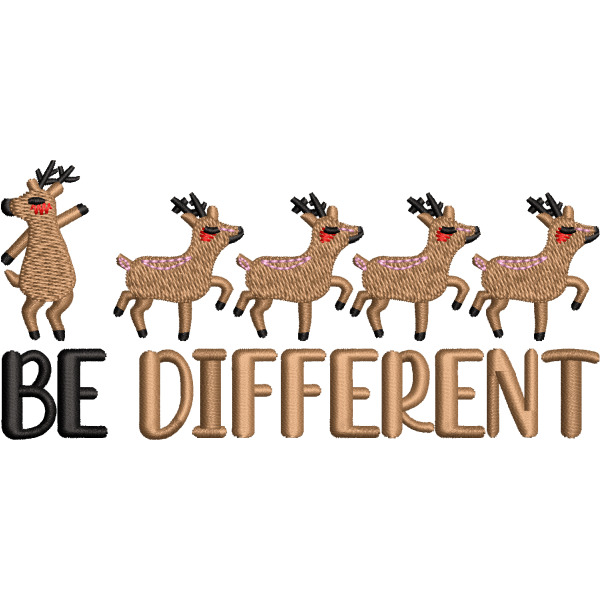 Be Different Embroidery Design