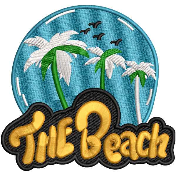 Beautiful Beach Embroidery Design