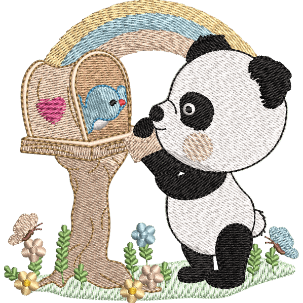 Panda embroidery design