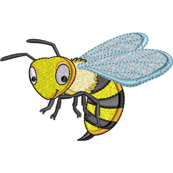 yellow bee embroidery design