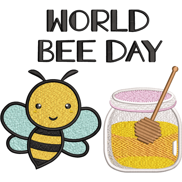 honeybee embroidery design