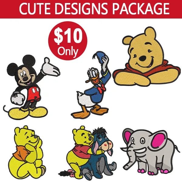 cute embroidery design package