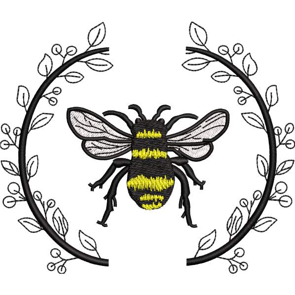 Bee and flowers