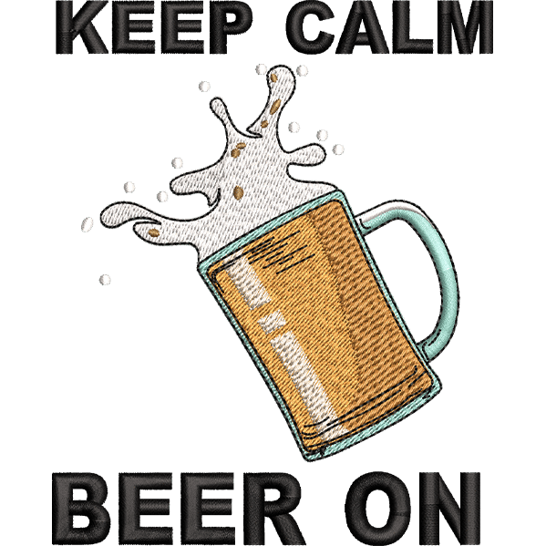 Keep Calm Beer Embroidery Design