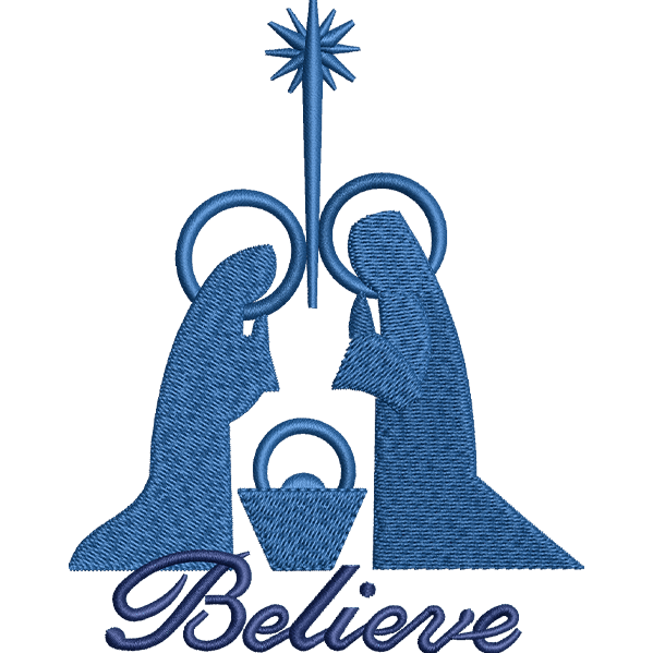 Believe Embroidery Design