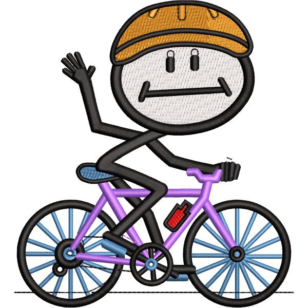 Stick Figure Bicycle Rider Design