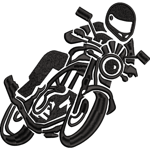 Black Bike Embroidery Design