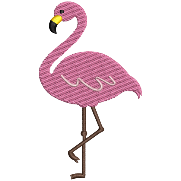 Pink Flamingo Embroidery Design