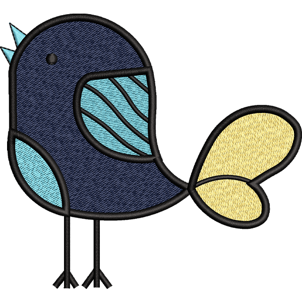 Black Bird Embroidery Design