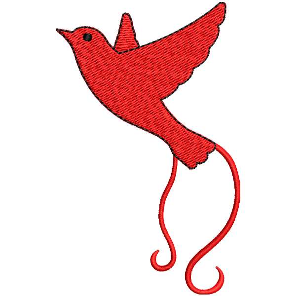 Red Colored Sparrow Design