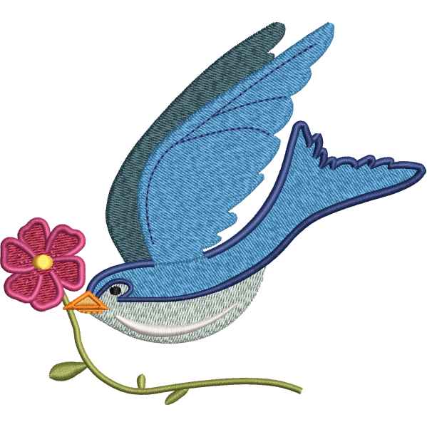 Bird With Flower Design