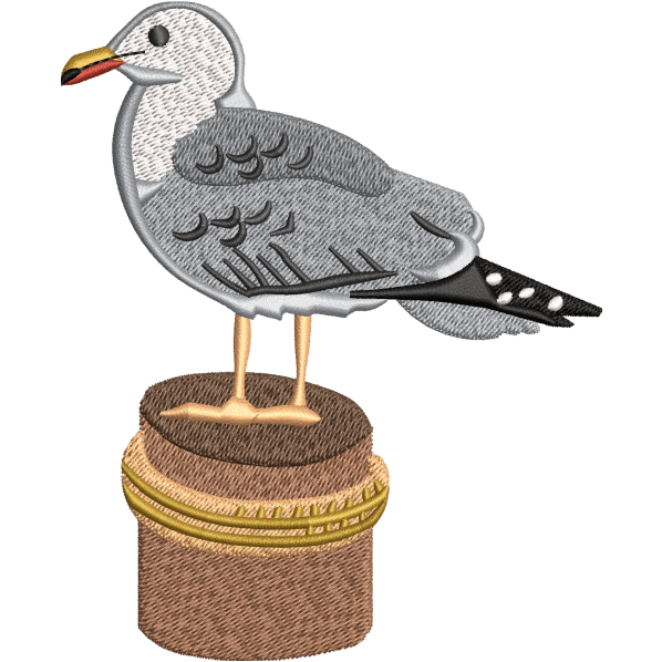 grey bird embroidery design