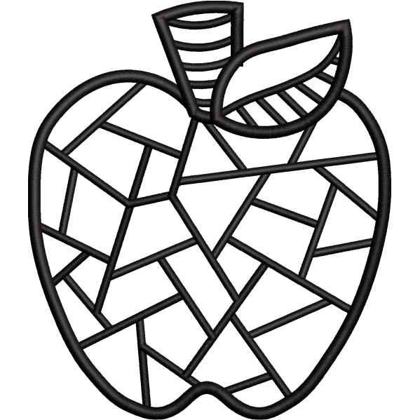 Apple outline Embroidery Design