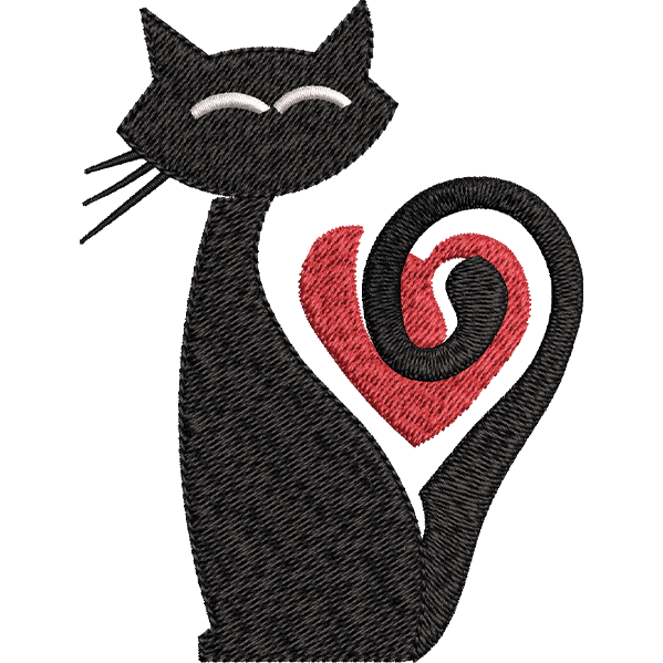 Black Cat With Heart