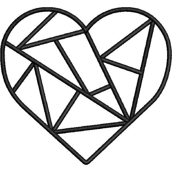 Black Heart Outline Design